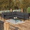 Flash Furniture Black Sectional with Storage & Charcoal Cushions GM-201108-SEC-CH-GG - alternate 1